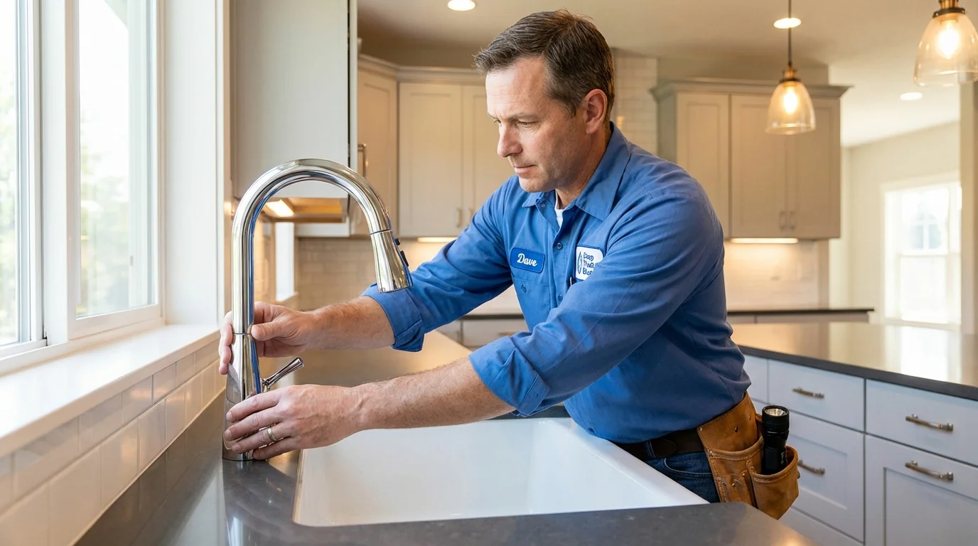 Kitchen faucet installation by Johns Plumbing LLC in Ossian
